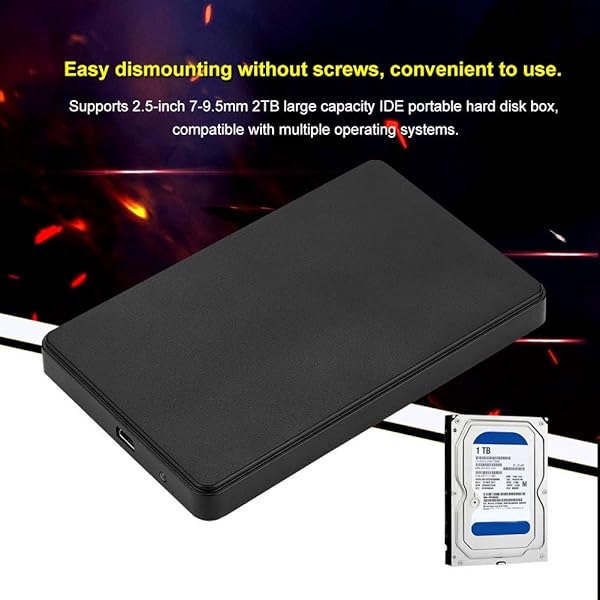 Ciglow Portable 2.5-Inch IDE Parallel Hard Disk Box for Windows PC & Notebook - High-Speed External Storage (No Screws) - View 4 of 10