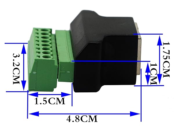zdyCGTime ZdyCGTime RJ45 Female Plug to 8P 8C Female Bolt Screw Type Ethernet Network Cable Coupler for AV CCTV UTP DVR Cat5 Cat6 Cat7 2 Pack - View 2 of 7