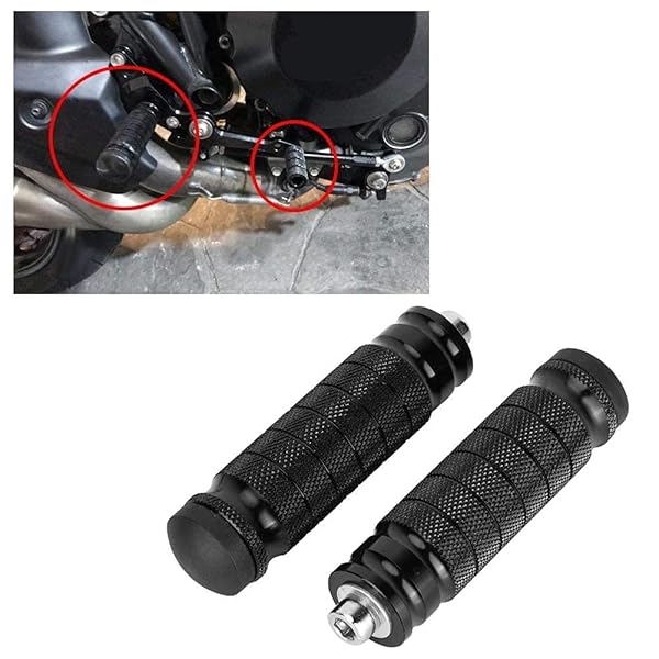 Aramox Universal M8 Motorcycle Footrests - 2pcs Non-Slip Rear Pegs for Enhanced Comfort & Safety - View 5 of 10