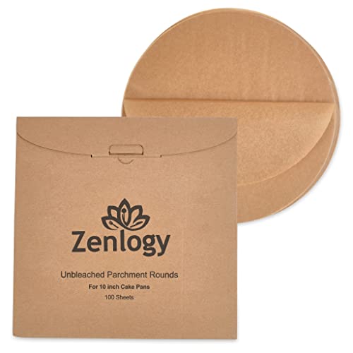 Zenlogy Zenlogy 10 Inch Parchment Paper Rounds 100 Sheets Unbleached Precut High Heat Round Liners for Cake Pans Pizza Pans and Air Fryers