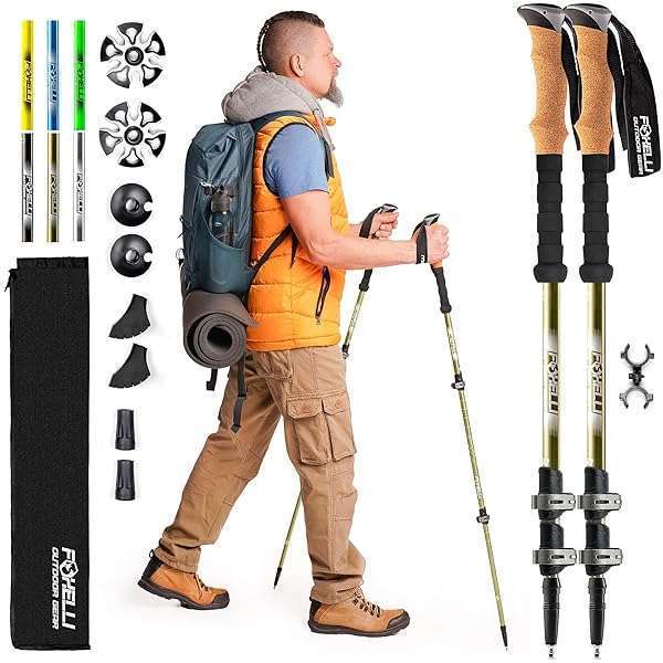 Foxelli Foxelli Trekking Poles: Lightweight, Collapsible Hiking Poles for Men, Women & Seniors - Perfect Balance & Support