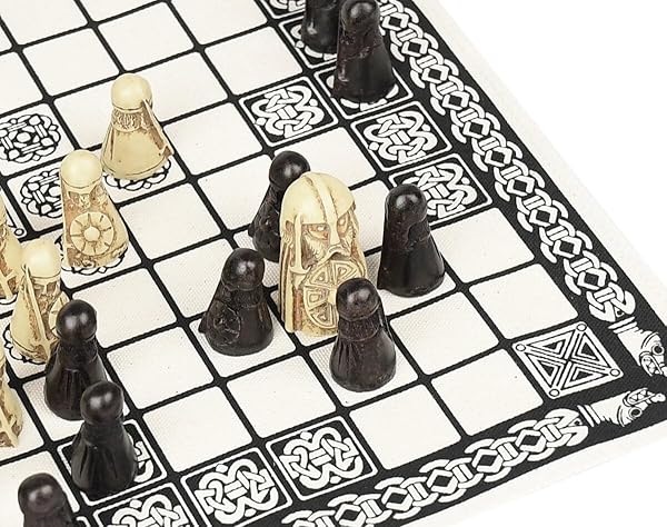 Masters Traditional Games Hnefatafl Board Game Viking Chess Set Masters Edition with Cloth Board and Detailed Resin Pieces Two Player Strategy Game - View 7 of 7