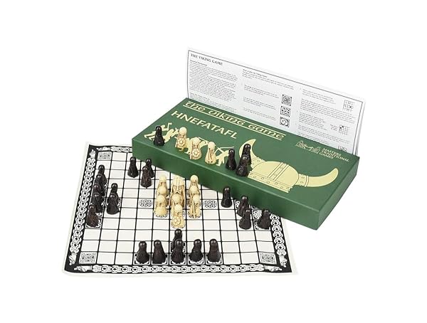 Masters Traditional Games Hnefatafl Board Game Viking Chess Set Masters Edition with Cloth Board and Detailed Resin Pieces Two Player Strategy Game