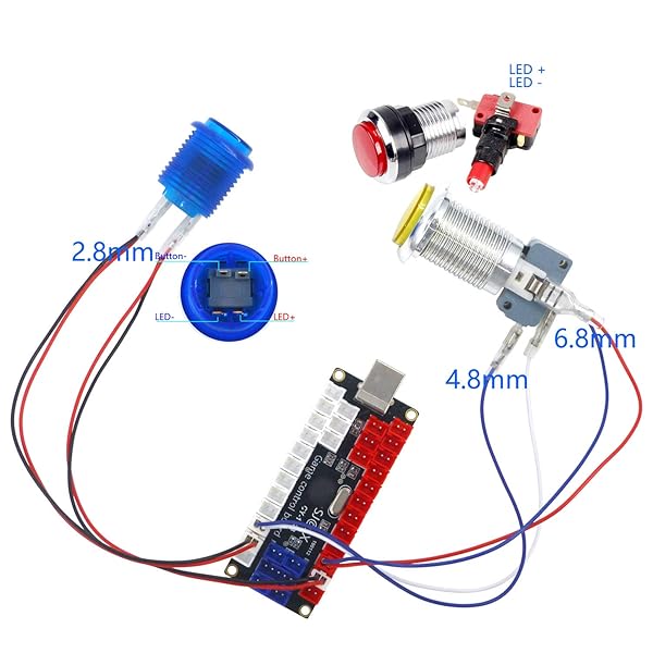 SJ@JX SJ JX Arcade DIY Kit LED USB Encoder Board Zero Delay Controller for Raspberry Pi Retro Pie MAME Fight Stick - View 3 of 4