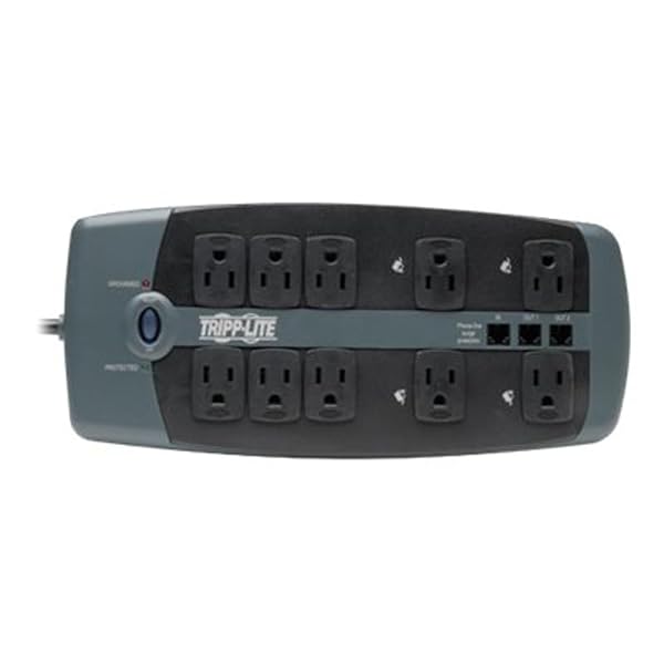 Tripp Lite TLP1008TEL: 10-Outlet Surge Protector with Telephone Protection - No Coaxial
