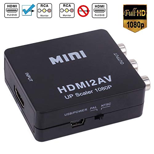 Yeworth Yeworth 1080P HDMI to RCA HD Video Converter Mini Adapter for PC PS3 DVD Supports PAL NTSC with USB Charging Cable - View 3 of 8