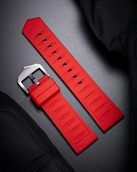 BINLUN BINLUN Silicone Rubber Watch Band Replacement Strap for Men and Women in Multiple Colors and Sizes - View 3 of 7