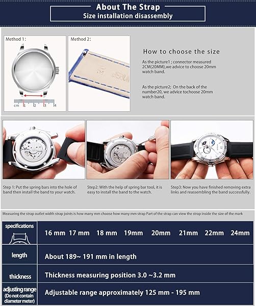 BINLUN BINLUN Silicone Rubber Watch Band Replacement Strap for Men and Women in Multiple Colors and Sizes - View 7 of 7