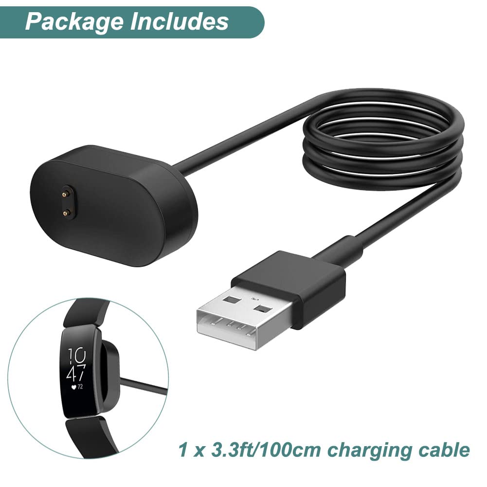 Kissmart Charger for Fitbit Inspire HR and Ace 2 Replacement USB Charging Cable Cord 3.3ft for Inspire Smart Wristband - View 6 of 6