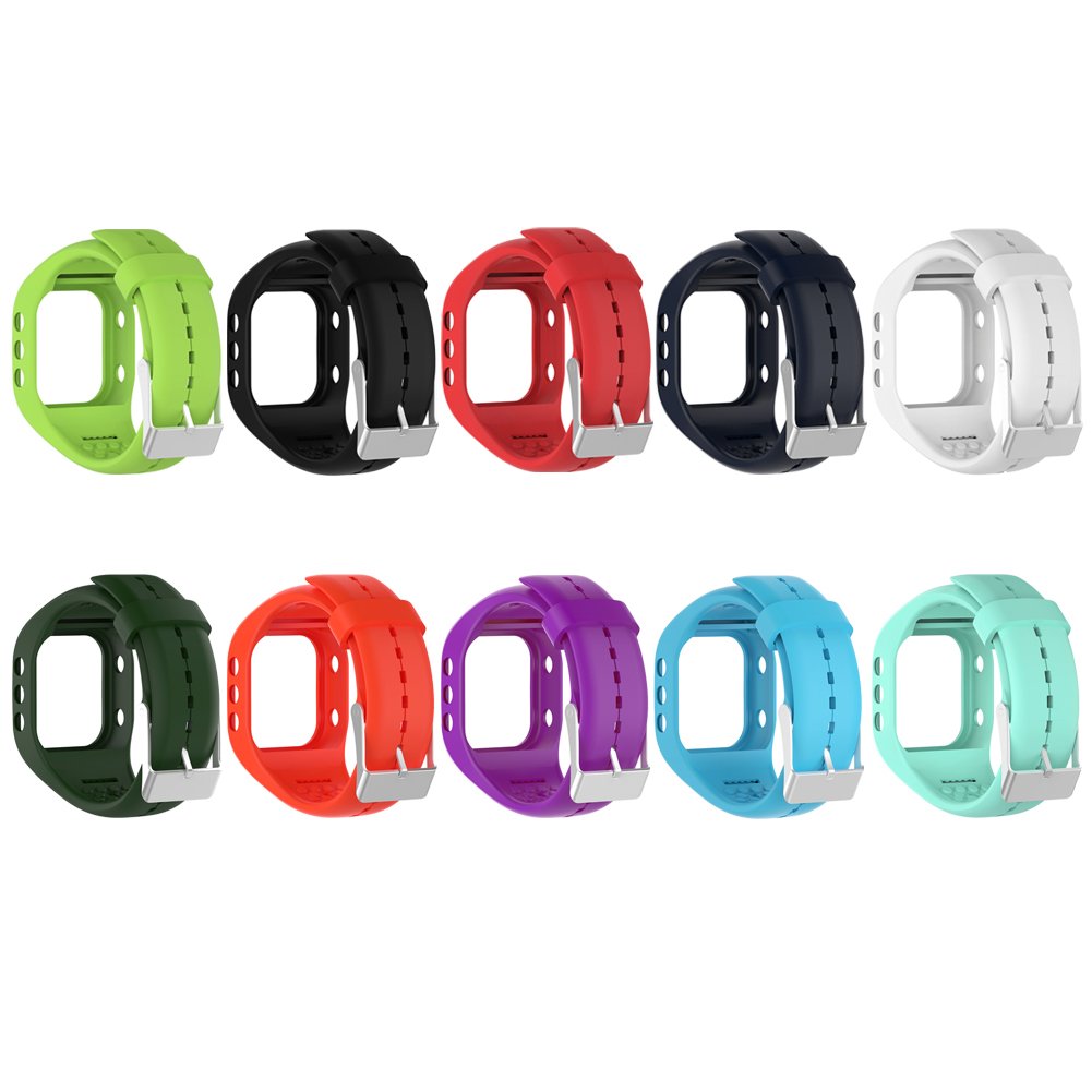 QGHXO Soft Adjustable Silicone Replacement Band for Polar A300 Watch Black - View 7 of 7