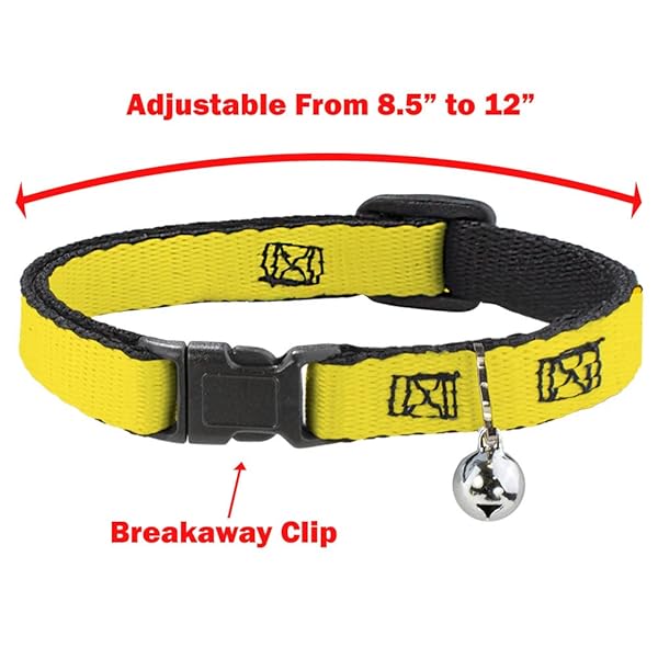 Buckle-Down Cat Collar Breakaway The Flash Bolt Stripe Red Yellow 8 to 12 Inches 0.5 Inch Wide Adjustable Safety Pet Accessory - View 3 of 4