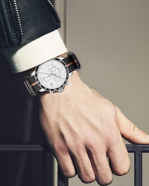 BINLUN BINLUN Thick Nylon Watch Strap Replacement Bands for Men 18mm 20mm 22mm 24mm Military Heavy Duty with Silver Black Buckle - View 3 of 7