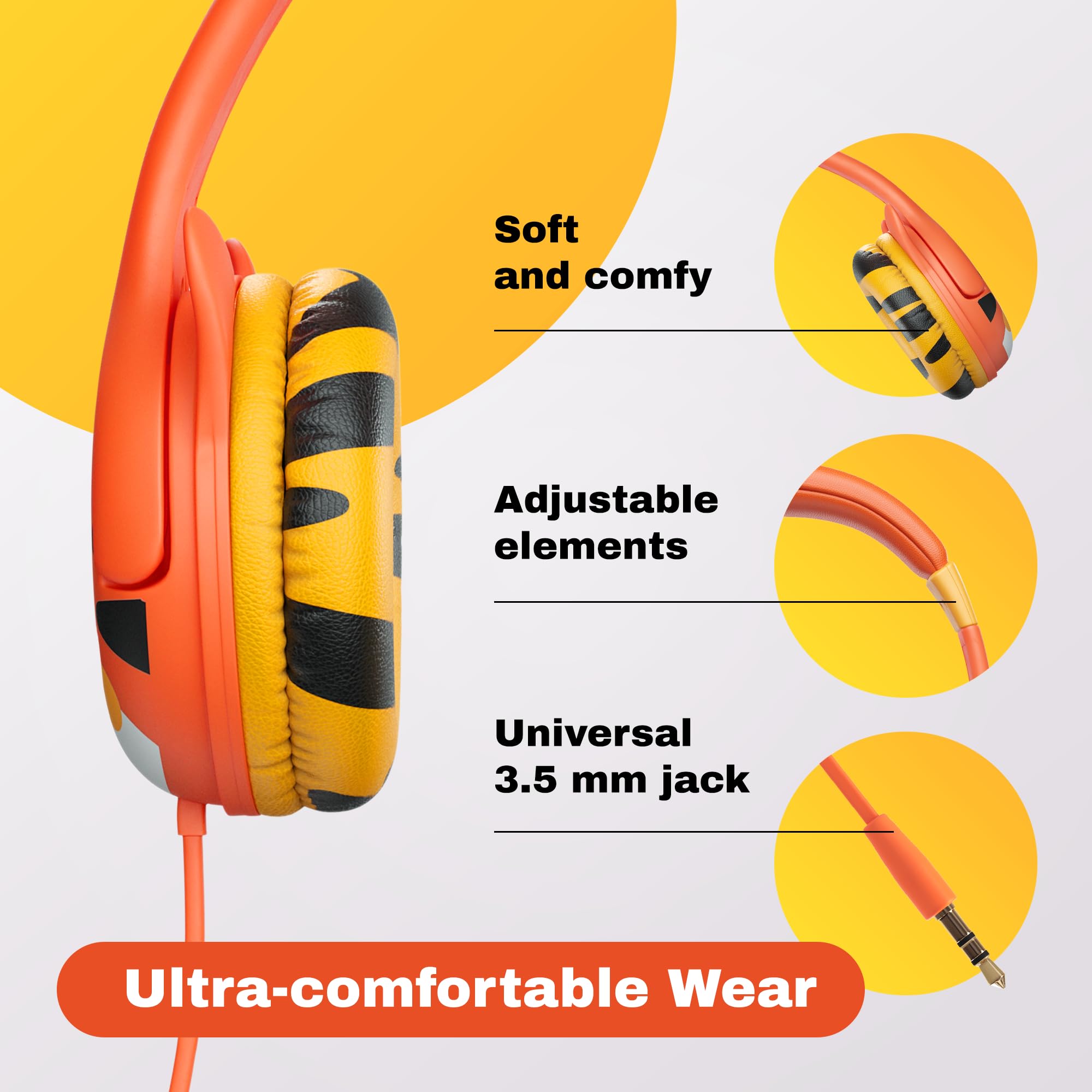 Kidrox Wired Toddler Headphones Volume Limited 85dB for Ages 1-7 Perfect for Travel with iPad Tablet and Airplane Use - View 8 of 8