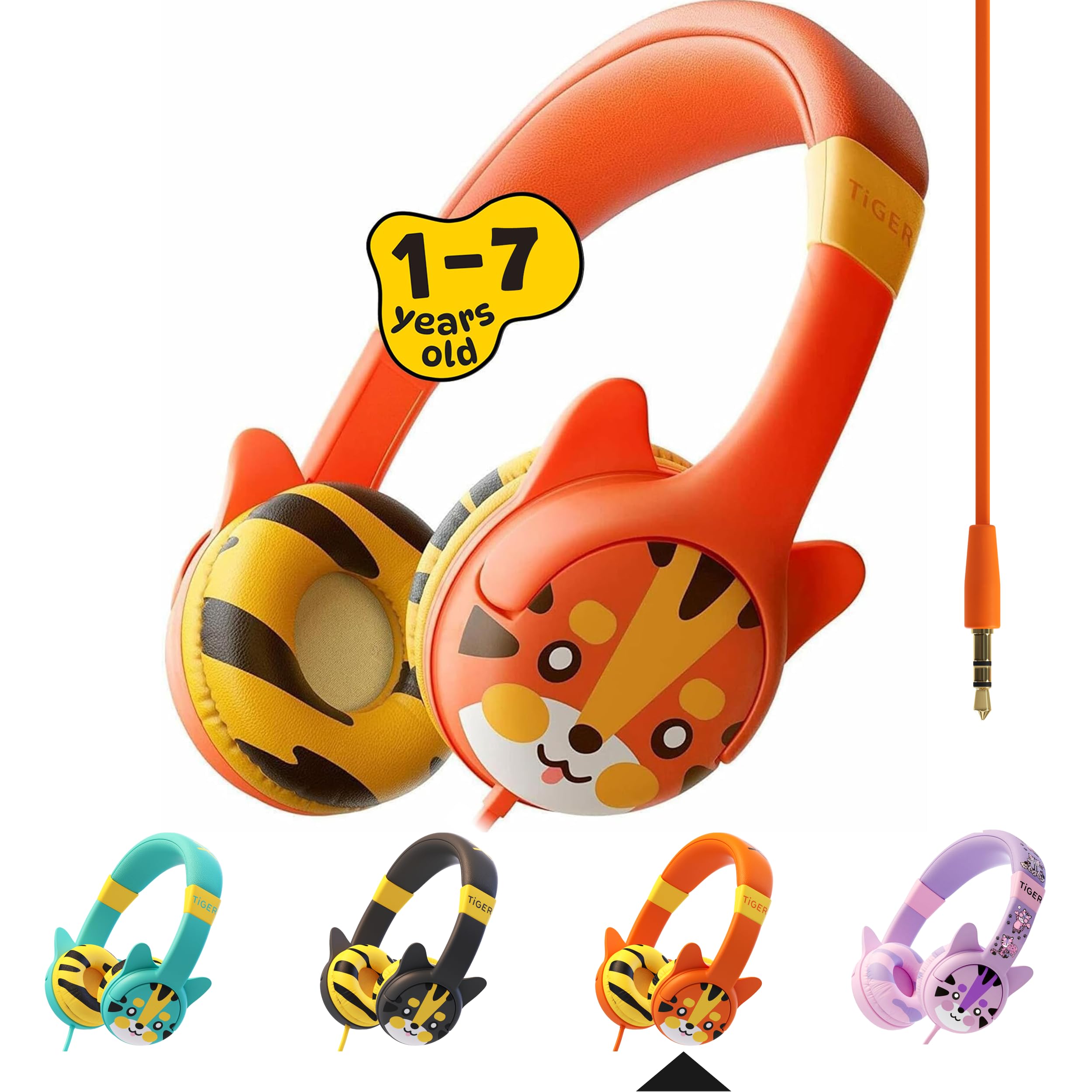 Kidrox Wired Toddler Headphones Volume Limited 85dB for Ages 1-7 Perfect for Travel with iPad Tablet and Airplane Use