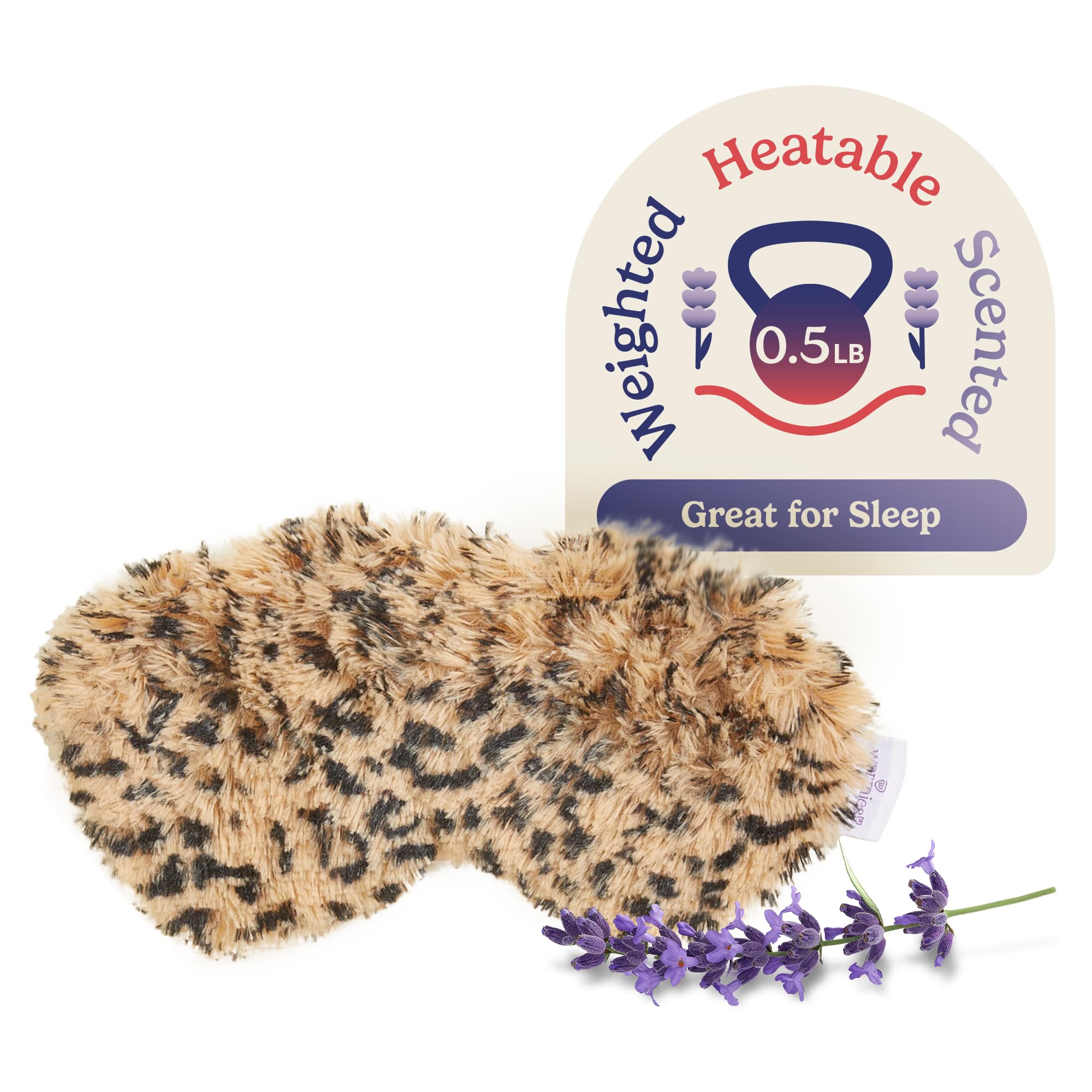 warmies "Cozy Warmies Leopard Eye Masks - 8.5" L for Relaxation & Comfort"
