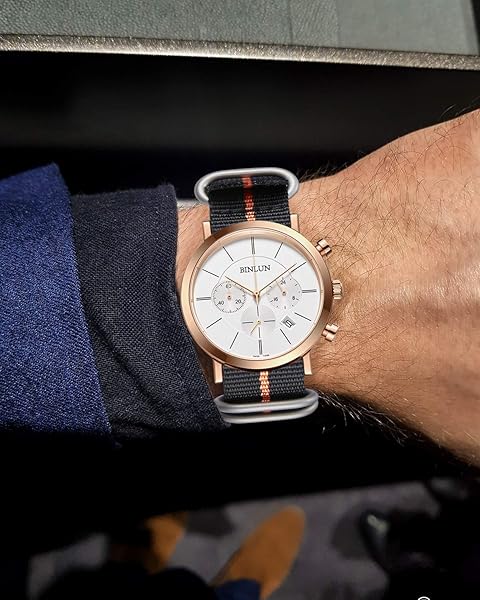 BINLUN BINLUN Thick Nylon Watch Strap Replacement Bands for Men 18mm 20mm 22mm 24mm Military Heavy Duty with Silver Black Buckle - View 3 of 7