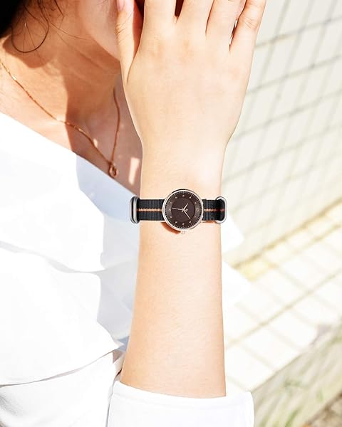 BINLUN BINLUN Thick Nylon Watch Strap Replacement Bands for Men 18mm 20mm 22mm 24mm Military Heavy Duty with Silver Black Buckle - View 4 of 7