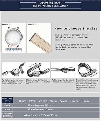 BINLUN BINLUN Premium Nylon Watch Strap - Heavy Duty Multicolor Bands for Men & Women (18mm-24mm) with Stainless Steel Buckle - View 9 of 9