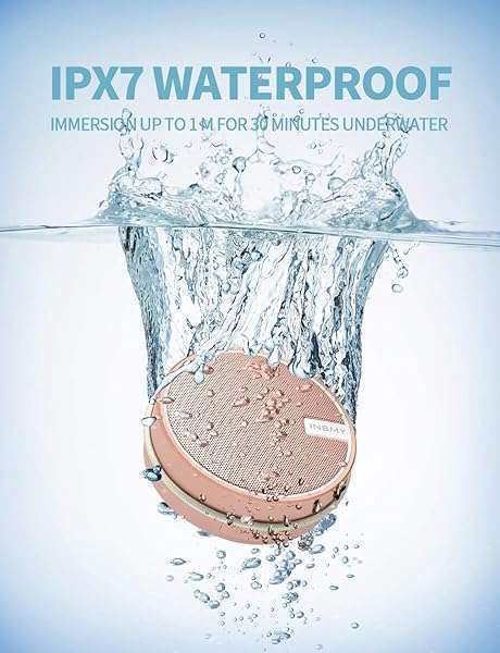 INSMY INSMY C12 Waterproof Bluetooth Speaker: Portable, Loud & Clear Sound for Outdoor Adventures - Perfect Gift in Cashmere Pink - View 4 of 10