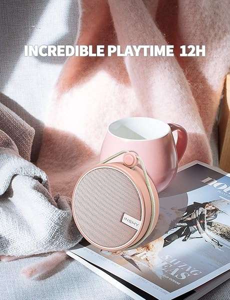 INSMY INSMY C12 Waterproof Bluetooth Speaker: Portable, Loud & Clear Sound for Outdoor Adventures - Perfect Gift in Cashmere Pink - View 6 of 10
