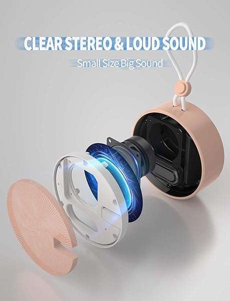 INSMY INSMY C12 Waterproof Bluetooth Speaker: Portable, Loud & Clear Sound for Outdoor Adventures - Perfect Gift in Cashmere Pink - View 9 of 10