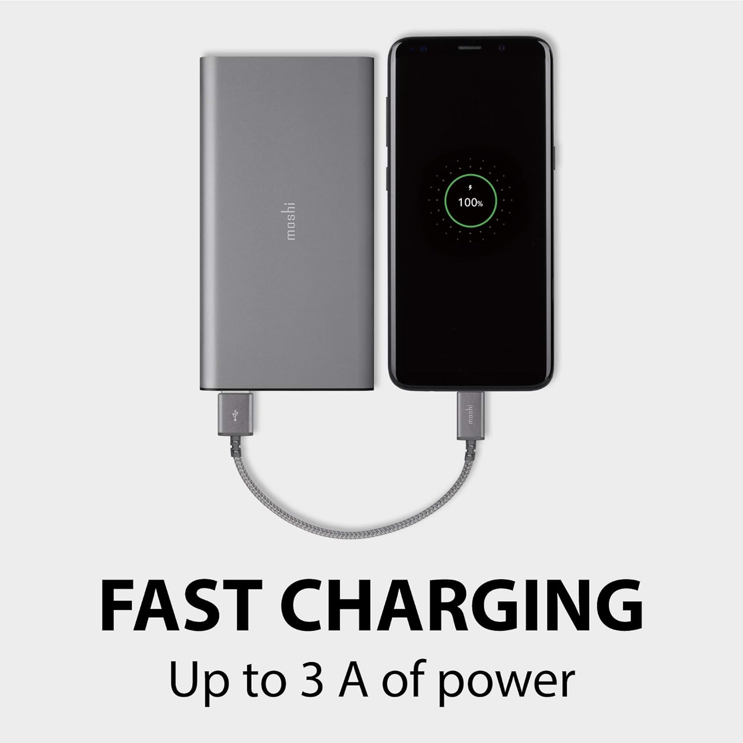 Moshi Moshi Integra USB C to USB A Charge Cable 0.8 ft Fast Charging Durable 10000 Bend Cycles - View 3 of 7