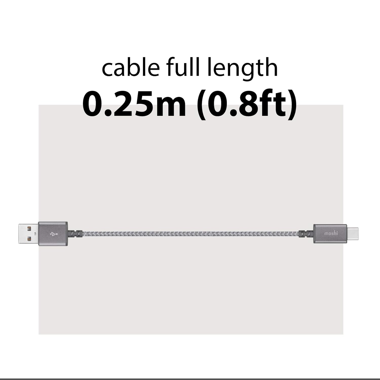 Moshi Moshi Integra USB C to USB A Charge Cable 0.8 ft Fast Charging Durable 10000 Bend Cycles - View 5 of 7