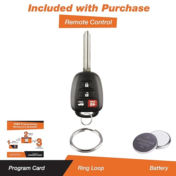 Discount Keyless Toyota Camry Keyless Entry Remote Key Fob Combo 4btn HYQ12BDM 89070-06420 G-Chip for 12-14 Models - View 3 of 5