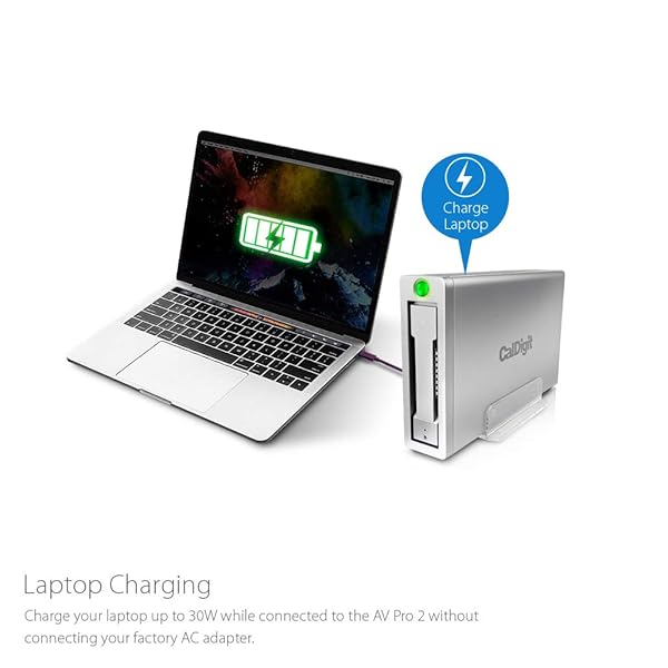 CalDigit CalDigit AV Pro 2 USB C External Hard Drive Storage Hub 30W Charging Compatible with USB-C Thunderbolt Type-C Computers 0TB Enclosure Kit - View 5 of 10