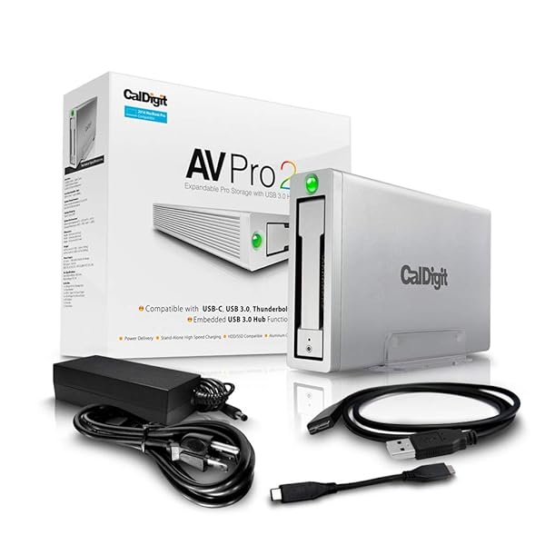 CalDigit CalDigit AV Pro 2 USB C External Hard Drive Storage Hub 30W Charging Compatible with USB-C Thunderbolt Type-C Computers 0TB Enclosure Kit - View 10 of 10