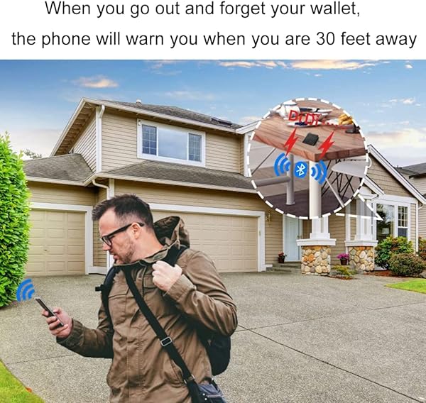 SMART LB Clever Anti-Lost Wallet with Alarm Bluetooth Position Record Cowhide Leather Vintage Retro Style Trackable Intelligent Minimalist Purse Black - View 3 of 6