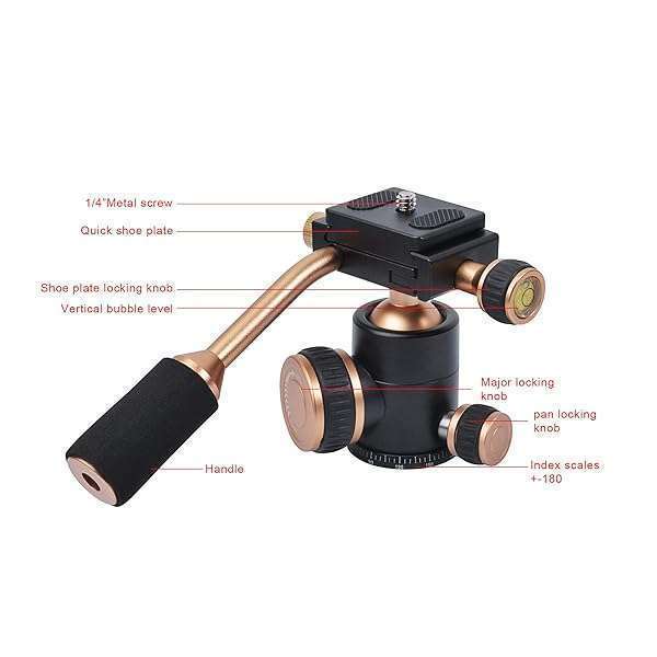 Ruittos Bestshoot Flexi-Tilt Universal Ball Head: Quick Release Tripod Head for DSLR, Video, Cellphone & Mirrorless Cameras - View 7 of 9