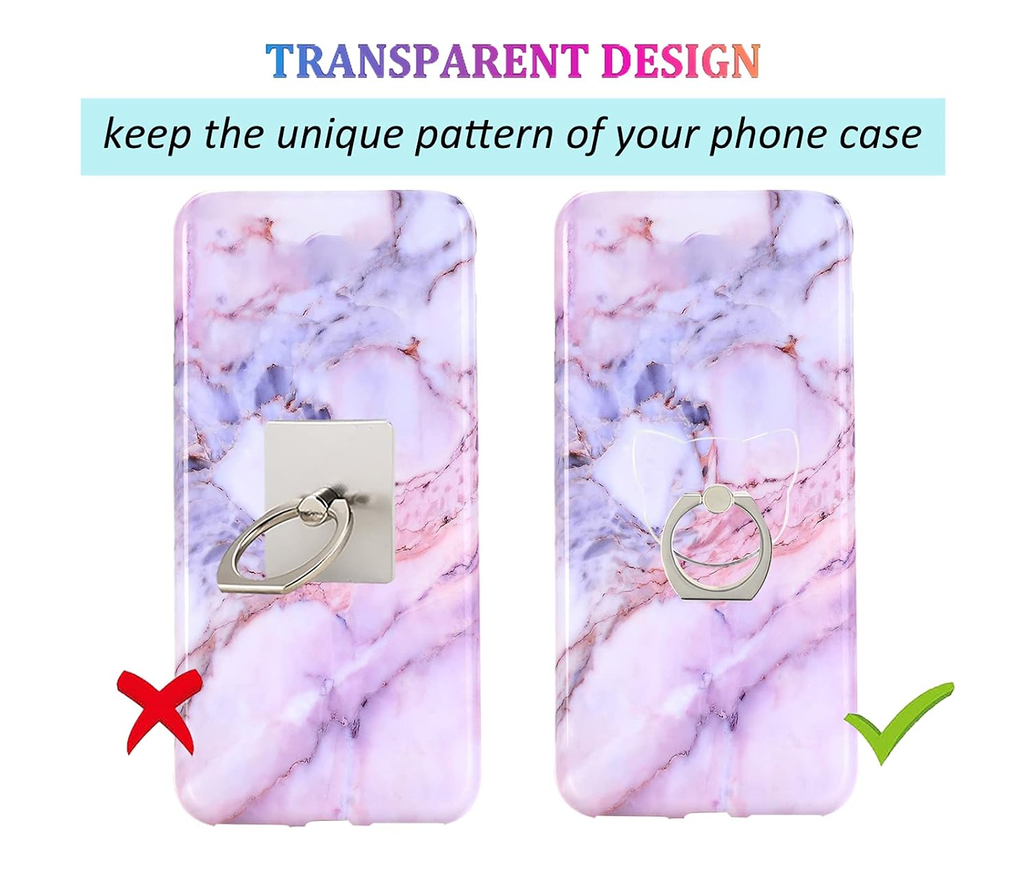 lenoup Transparent Cat Cell Phone Ring Holder 360 Rotation Clear Finger Grip Stand for Phones and Tablets - View 2 of 6