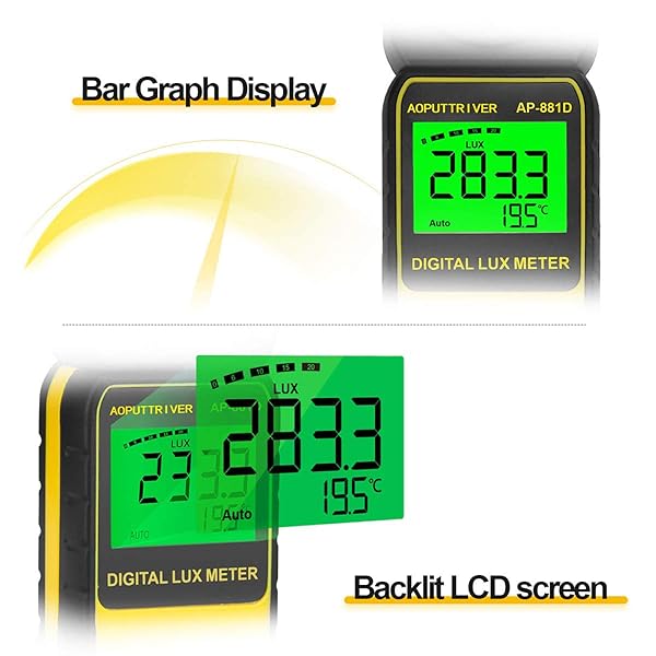 AOPUTTRIVER AP-881D Lux Meter: Accurate Light Measurement for Indoor Plants - 0.01~400,000 Lux, Rotating Sensor & Data Storage - View 6 of 8
