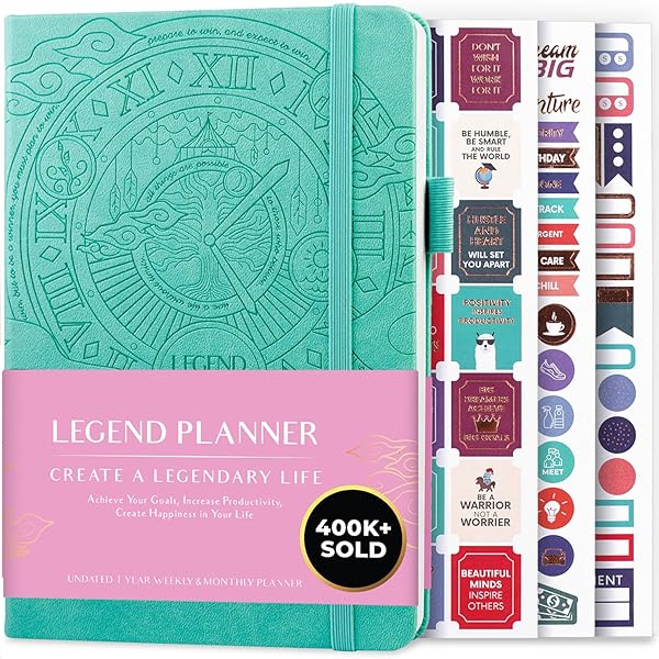 Legend Planner Legend Planner A5 Aquamarine Weekly Monthly Life Planner Organizer Notebook Productivity Journal for Goal Achievement and Happiness - View 2 of 8