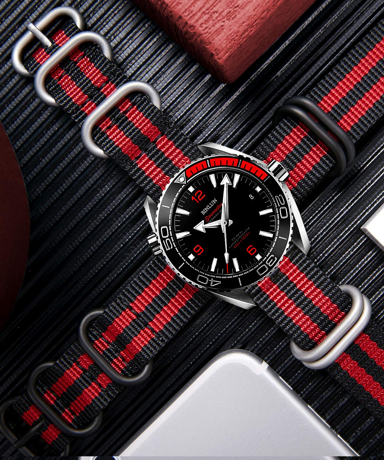 BINLUN BINLUN Premium Nylon Watch Strap Thick Multicolor Bands for Men Women 18mm to 24mm with Heavy Duty Stainless Steel Buckle - View 5 of 9