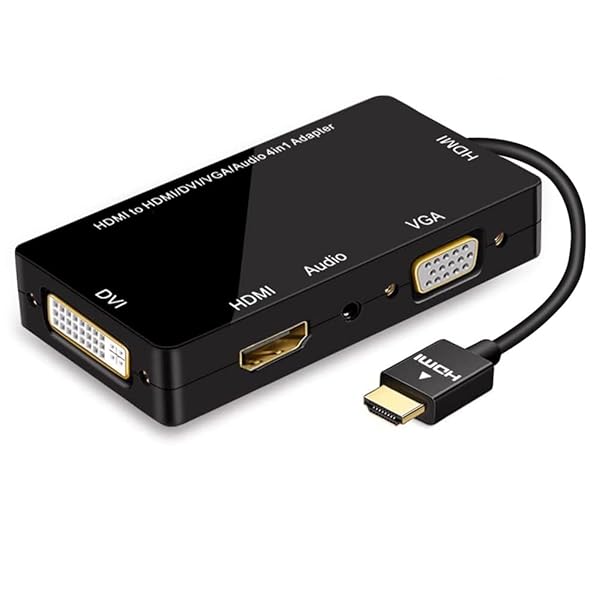 ConnBull ConnBull 4-in-1 HDMI Adapter: 1080p HDMI to VGA/DVI Converter with Audio for Laptops & Projectors