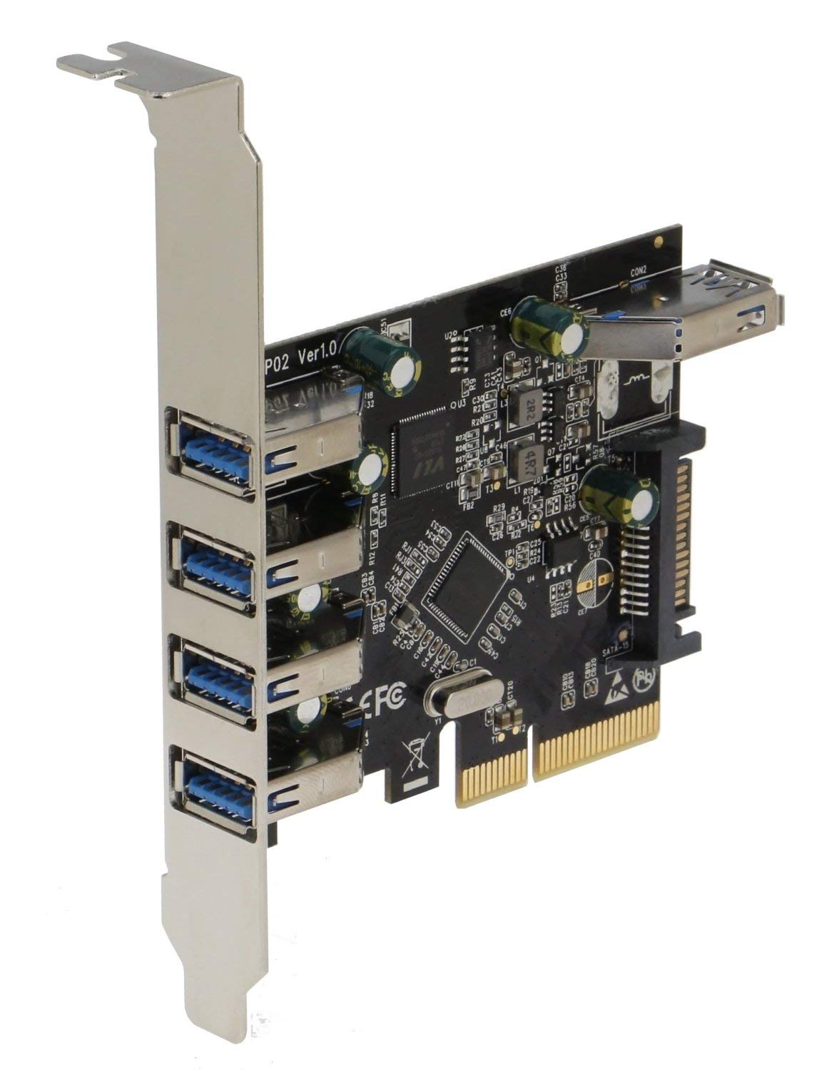 Sedna SEDNA PCIe 5 Port USB 3.1 Gen II Adapter Card with Low and Standard Profile Brackets for High Speed Connectivity - View 2 of 3