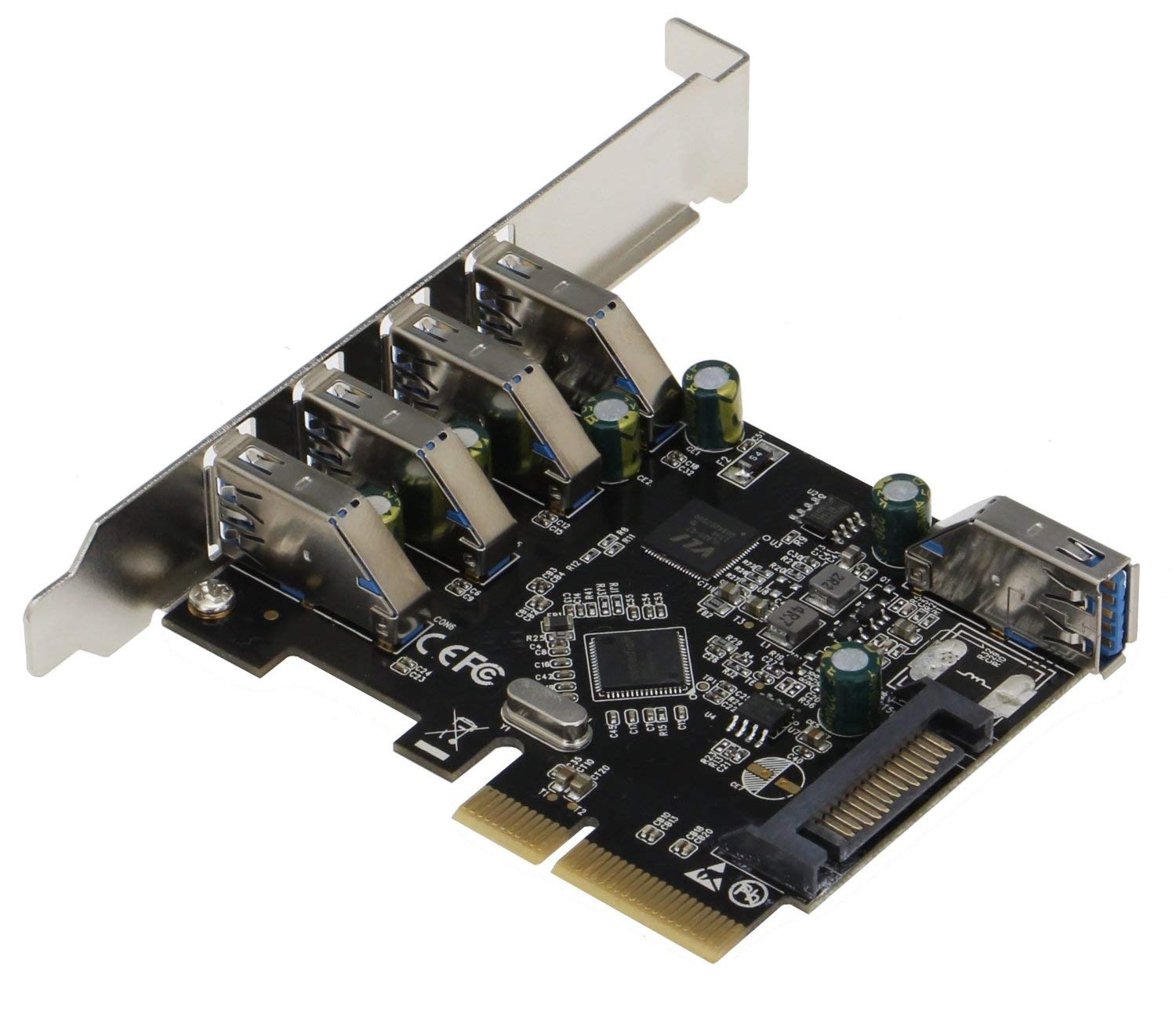 Sedna SEDNA PCIe 5 Port USB 3.1 Gen II Adapter Card with Low and Standard Profile Brackets for High Speed Connectivity - View 3 of 3