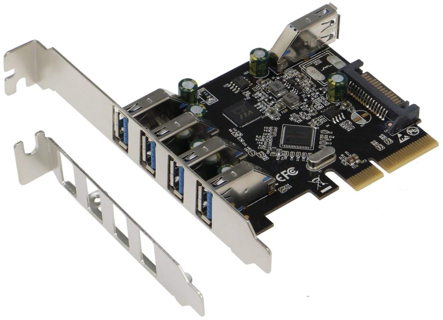 Sedna SEDNA PCIe 5 Port USB 3.1 Gen II Adapter Card with Low and Standard Profile Brackets for High Speed Connectivity