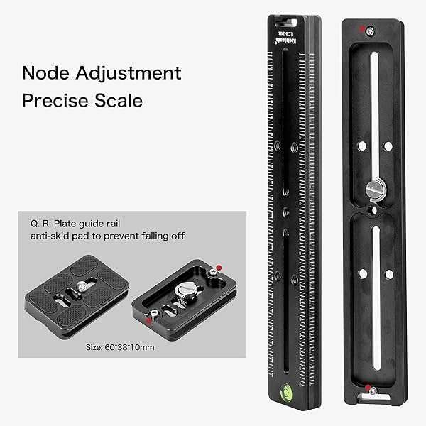 koolehaoda Koolehaoda 240mm Professional Rail Nodal Slide Metal Quick Release Clamp,Dual Dovetail Camera Bracket Mount with Double-Sided Clamp can be Rotated 90°, for Camera with Arca Swiss Compatible - View 7 of 10