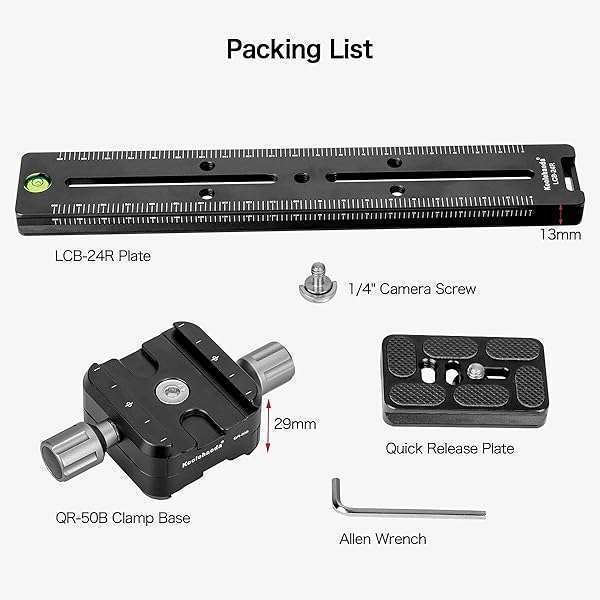 koolehaoda Koolehaoda 240mm Professional Rail Nodal Slide Metal Quick Release Clamp,Dual Dovetail Camera Bracket Mount with Double-Sided Clamp can be Rotated 90°, for Camera with Arca Swiss Compatible - View 10 of 10