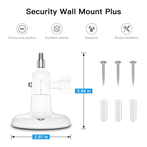 HOLACA HOLACA Security Wall Mount for eufyCam Wyze Cam Arlo and Ring Cameras 3-Pack White - View 5 of 7
