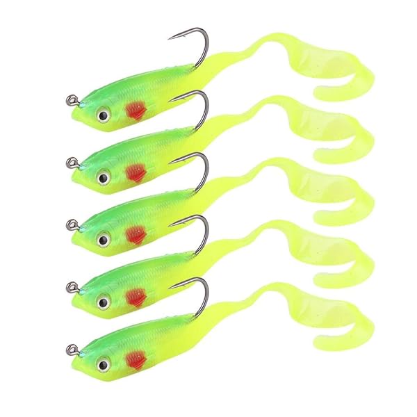 5Pcs Soft Fishing Lures - Artificial Swimbaits with Hooks for Saltwater & Freshwater Fishing (SO050-1)