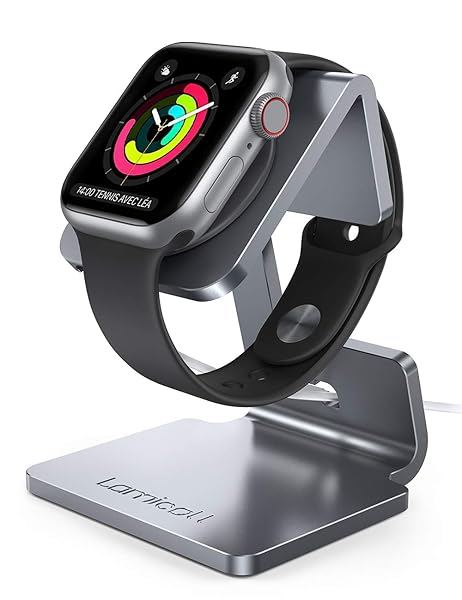 Lamicall Lamicall Apple Watch Charging Stand Dock Compatible with Series 7 SE 6 5 4 3 2 1 44mm 42mm 40mm 38mm Desk Holder Gary - View 2 of 8