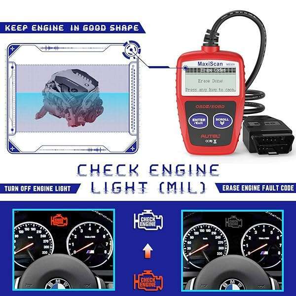 Autel Autel MS309 OBD2 Scanner: Universal Car Engine Fault Code Reader & Check Engine Light Tool - View 6 of 11