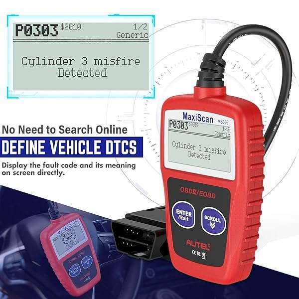 Autel Autel MS309 OBD2 Scanner: Universal Car Engine Fault Code Reader & Check Engine Light Tool - View 7 of 11
