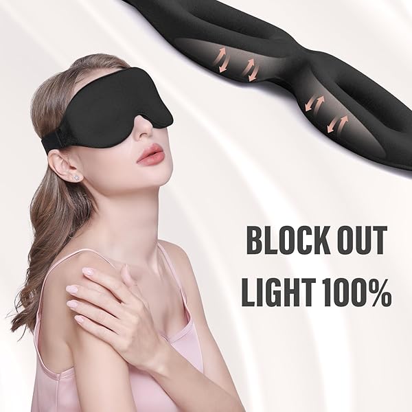YIVIEW YIVIEW 3D Sleep Mask for Side Sleepers - Ultimate Light Blocking Eye Cover for Men & Women, Soft & Breathable Night Blindfold - View 5 of 9