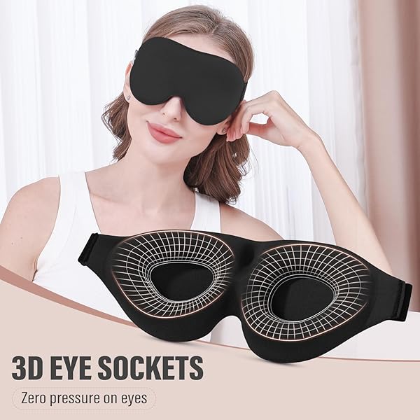 YIVIEW YIVIEW 3D Sleep Mask for Side Sleepers - Ultimate Light Blocking Eye Cover for Men & Women, Soft & Breathable Night Blindfold - View 6 of 9