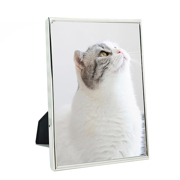 DECANIT DECANIT 5x7 Picture Frame Metal Thin Profile Photo Frame for Wall or Tabletop Silver Finish